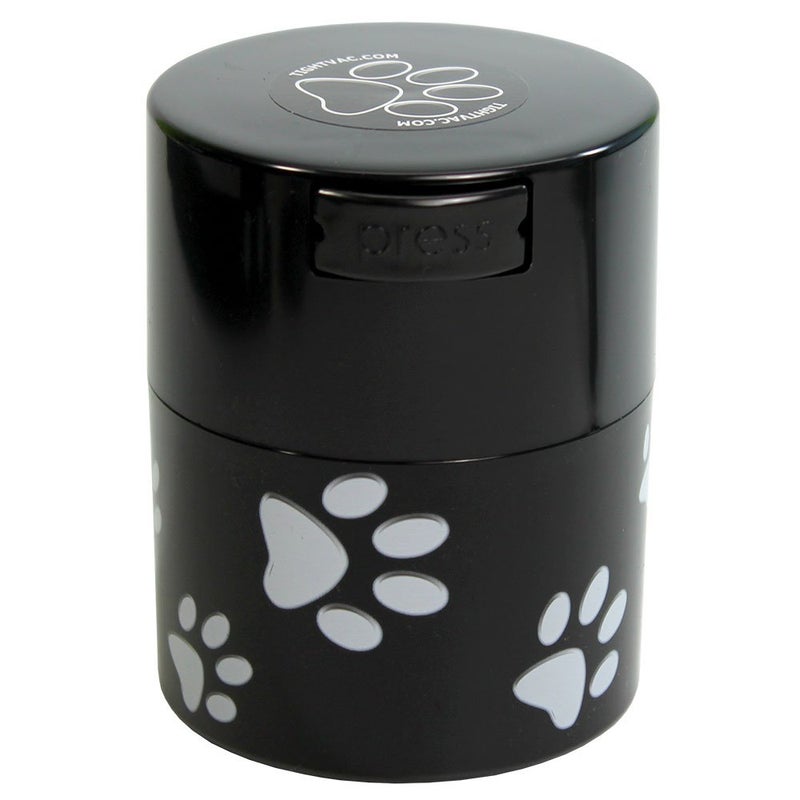TIGHTPAC Pawvac 3 Ounce Vacuum Sealed Pet Food Storage Container; Black and White Paws - Image 1